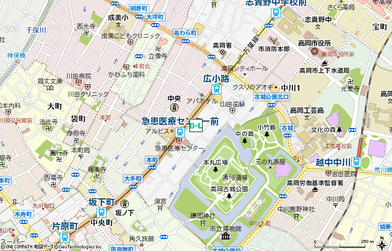 眼鏡市場　高岡(00464)付近の地図